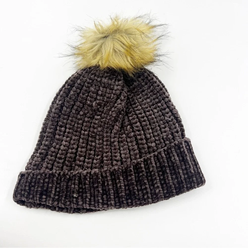 ✅ Calia Winter Beanie Hat with Faux‎ Fur Pom ONE SIZE